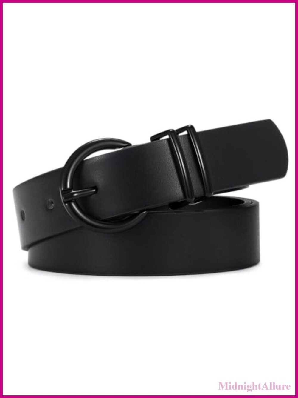 Womens Faux Leather Belt with Pin Buckle Adjustable Waist Belt for Jeans Pants